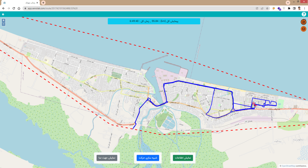 گزارش پیمایش واقع در محدوده ردیاب